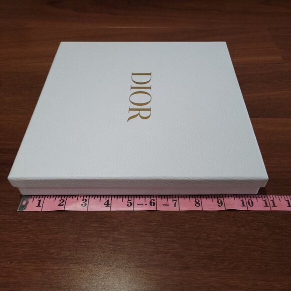 Dior Gift Box Empty White Gold Decorative Storage Organizer Logo 10.5 x 10.5 in - Picture 10 of 12